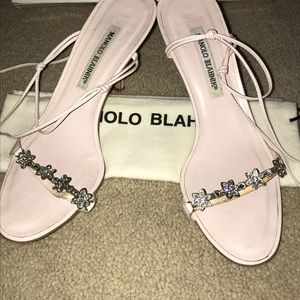 Baby pink Manolo Blahnik sandals